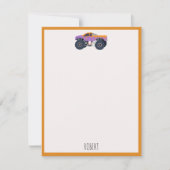 Kleurrijke Monster Trucks Racing Kinder aangepaste Notitiekaartje (Voorkant)