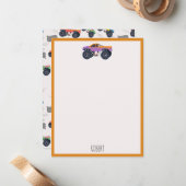 Kleurrijke Monster Trucks Racing Kinder aangepaste Notitiekaartje (Voorkant / Achterkant in situ)