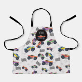 Kleurrijke Monster Trucks Racing Kinder aangepaste Schort (Voorkant)