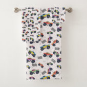 Kleurrijke Monster Trucks Racing Patroon Bad Handdoek (Insitu)