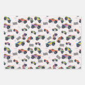 Kleurrijke Monster Trucks Racing Patroon Inpakpapier Vel (Voorkant 2)