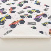 Kleurrijke Monster Trucks Racing Patroon Sherpa Deken (3/4)