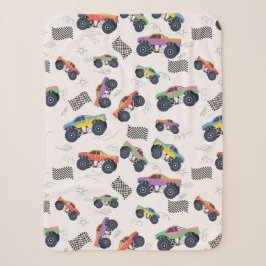 Kleurrijke Monster Trucks Racing Patroon Sherpa Deken
