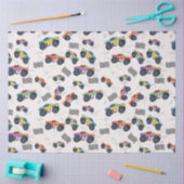 Kleurrijke Monster Trucks Racing Patroon Tissuepapier (Craft)