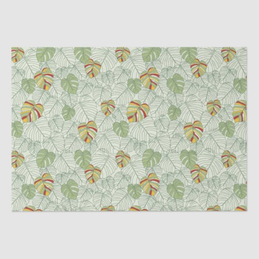Kleurrijke Monstera laat Oerwoud tissuepapier acht (Voorkant)