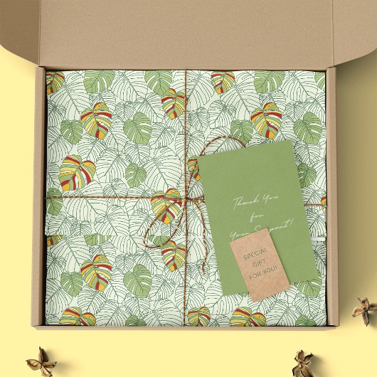 Kleurrijke Monstera laat Oerwoud tissuepapier acht