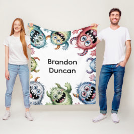 Kleurrijke Monsters 3e. verjaardagsfeestje cadeau Fleece Deken