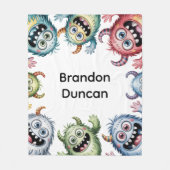 Kleurrijke Monsters 3e. verjaardagsfeestje cadeau Fleece Deken (Voorkant)