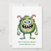 Kleurrijke Monsters 3e. verjaardagsfeestje cadeau Kaart (Achterkant)