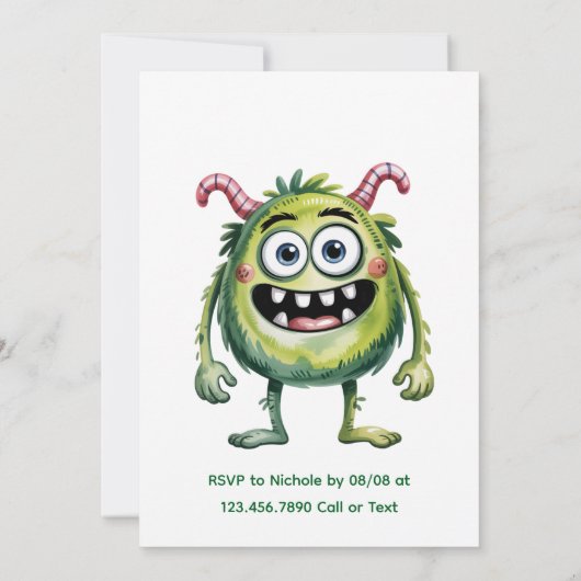 Kleurrijke Monsters 3e. verjaardagsfeestje cadeau Kaart (Achterkant)