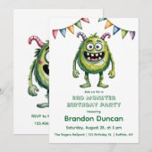 Kleurrijke Monsters 3e. verjaardagsfeestje cadeau Kaart (Voorkant / Achterkant)