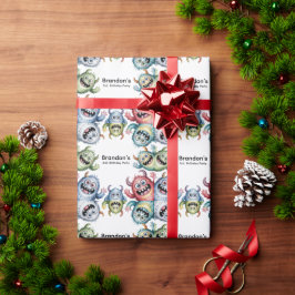 Kleurrijke Monsters 3e. verjaardagsfeestje Cadeaupapier