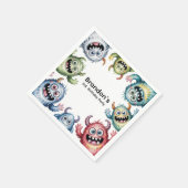 Kleurrijke Monsters 3e. verjaardagsfeestje Servet (Hoek)