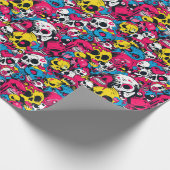 Kleurrijke Monsters en Skulls Kinder Halloween Cadeaupapier (Hoek)