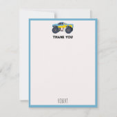 Kleurrijke Monstertrucks Racende Kinderen Aangepas Bedankkaart (Voorkant)