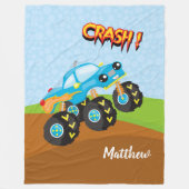 Kleurrijke monsterwagen fleece deken (Voorkant)