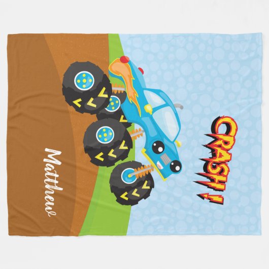 Kleurrijke monsterwagen fleece deken (Voorkant (Horizontaal))