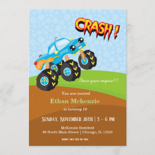 Kleurrijke monsterwagen kaart