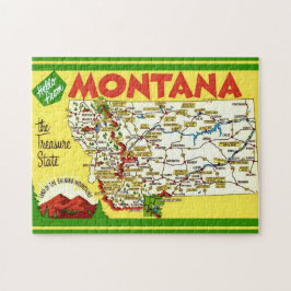 Kleurrijke Montana kaart 11x14 Legpuzzel