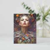 Kleurrijke mooie AI gegenereerde vrouw Briefkaart (Staand voorkant)