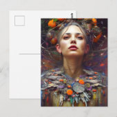 Kleurrijke mooie AI gegenereerde vrouw Briefkaart (Voorkant / Achterkant)