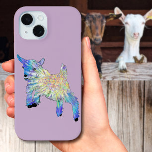 Kleurrijke Mooie Babygeit Springende Funky Dieren  iPhone 15 Case