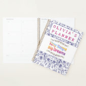 Kleurrijke Mooie Bloemige Aangepaste Naam  Planner (Display)