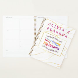 Kleurrijke Mooie Bloemige Aangepaste Naam Planner