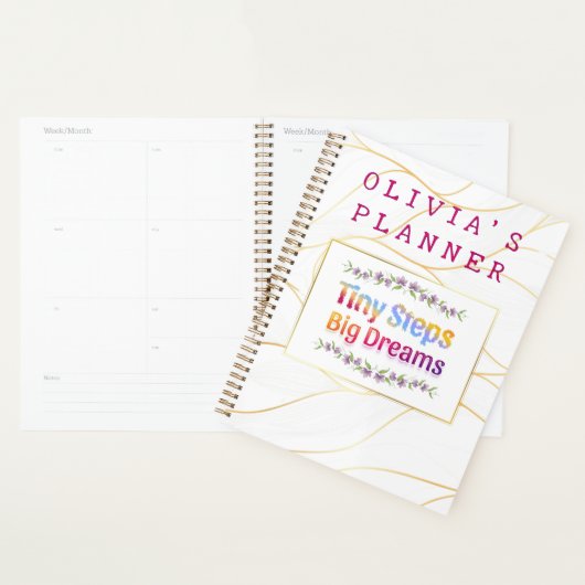 Kleurrijke Mooie Bloemige Aangepaste Naam Planner (Display)