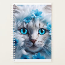 Kleurrijke mooie Cat design blauwe planner