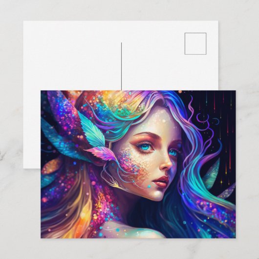 Kleurrijke mooie Fairy Briefkaart (Voorkant / Achterkant)