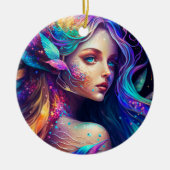 Kleurrijke mooie Fairy Keramisch Ornament (Voorkant)