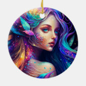 Kleurrijke mooie Fairy Keramisch Ornament (Achterkant)