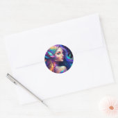 Kleurrijke mooie Fairy Ronde Sticker (Envelop)