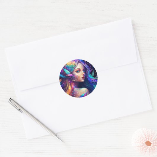 Kleurrijke mooie Fairy Ronde Sticker (Envelop)