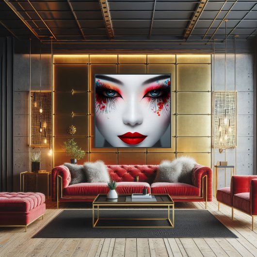 Kleurrijke mooie gezichtsmake-up ogen poster