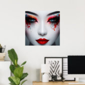 Kleurrijke mooie gezichtsmake-up ogen poster (Thuiskantoor)