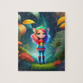 Kleurrijke Mooie Kleine Schattige Elf Meisje Legpuzzel