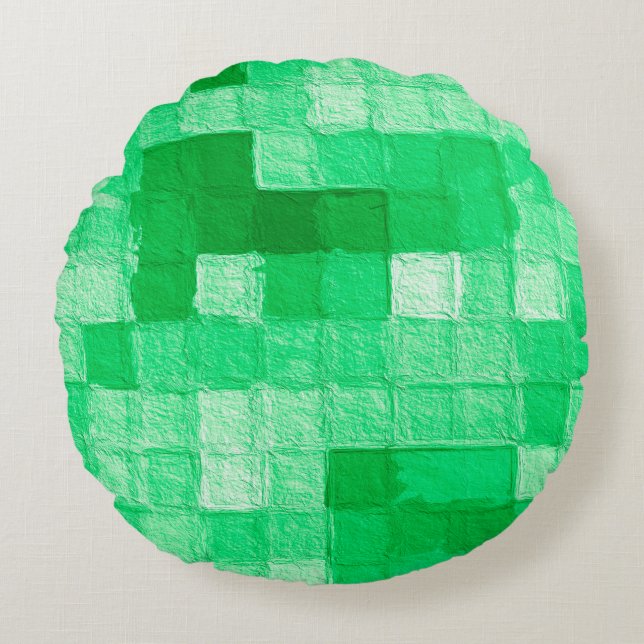 Kleurrijke mooie kleurglanzende. Schitterend gesch Rond Kussen (Voorkant)