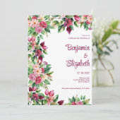Kleurrijke mooie land bloem boeket bruiloft kaart (Staand voorkant)