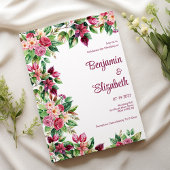 Kleurrijke mooie land bloem boeket bruiloft kaart