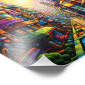 Kleurrijke mooie stad foto afdruk (Hoek)