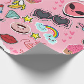 Kleurrijke mooie sticker cadeaupapier (Hoek)