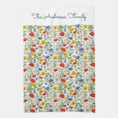 Kleurrijke Mooie Theedoek met Wilde Bloemen (Verticaal)