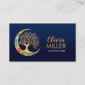 Kleurrijke Moon Tree of life Visitekaartje (Voorkant)