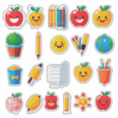 Kleurrijke Moppertjes Schoolstickerset Sticker (Voorkant)