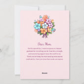 Kleurrijke Moppige Flamingo's Gelukkige Moederdag Feestdagenkaart (Achterkant)