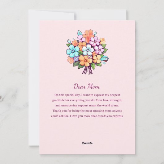 Kleurrijke Moppige Flamingo's Gelukkige Moederdag Feestdagenkaart (Achterkant)