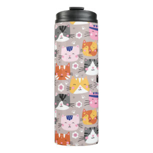 Kleurrijke Moppige Katten Thermosbeker