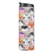Kleurrijke Moppige Katten Thermosbeker (Geroteerd rechts)